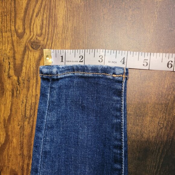 American Eagle Jeans 2 L Next Level Stretch Jegging Low Rise Ripped Medium Dark - Picture 11 of 12